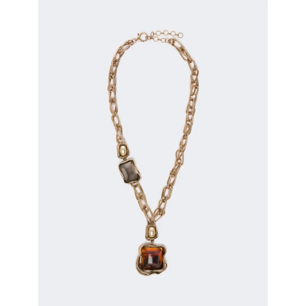Max Mara Ricetta Deco Choker Necklace in Gold | Necklace | Luxury Shoes 