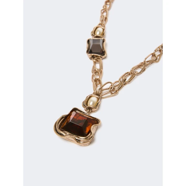 Max Mara Ricetta Deco Choker Necklace in Gold | Necklace | Luxury Shoes 