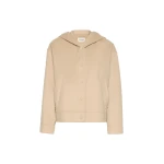 Max Mara Ridente Hooded Double Wool Jacket in Sand | Jackets | Luxury Shoes 