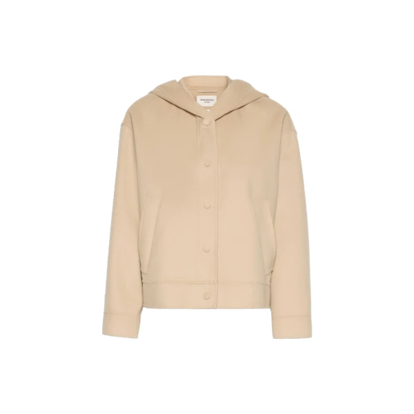 Max Mara Ridente Hooded Double Wool Jacket in Sand | Jackets | Luxury Shoes 