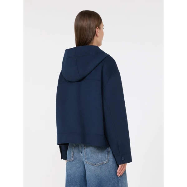 Max Mara Ridente Hooded Double Wool Jacket in Ultramarine | Jackets | Luxury Shoes 