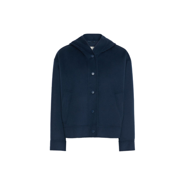Max Mara Ridente Hooded Double Wool Jacket in Ultramarine | Jackets | Luxury Shoes 