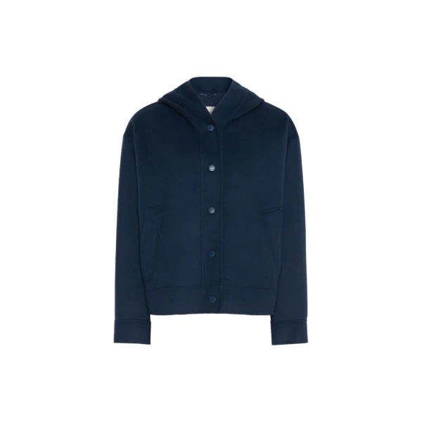 Ridente Hooded Double Wool Jacket in Ultramarine