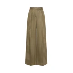Max Mara Rio Pinstripe Jersey Trousers in Khaki | Wide leg pants | Luxury Shoes 