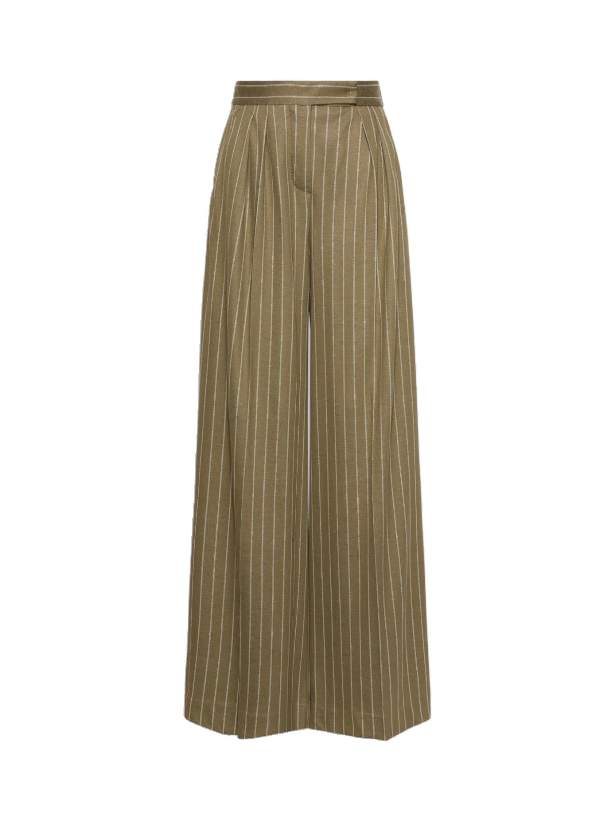 Max Mara Rio Pinstripe Jersey Trousers in Khaki Max Mara Rio Pinstripe Jersey Trousers in Khaki | Wide leg pants | Luxury Shoes