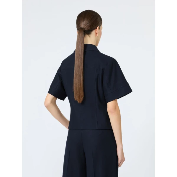 Max Mara Risorsa Cotton Jersey Jacket in Ultramarine | Blazers | Luxury Shoes 