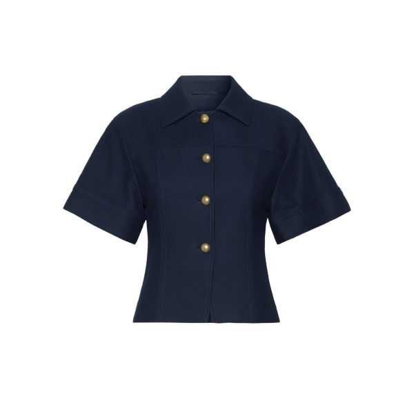 Max Mara Risorsa Cotton Jersey Jacket in Ultramarine | Blazers | Luxury Shoes 