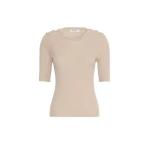 Max Mara Riviera Ribbed Wool Jumper in Beige | Sweaters | Luxury Shoes 