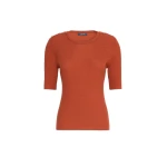 Max Mara Riviera Ribbed Wool Jumper in Orange | Sweaters | Luxury Shoes 