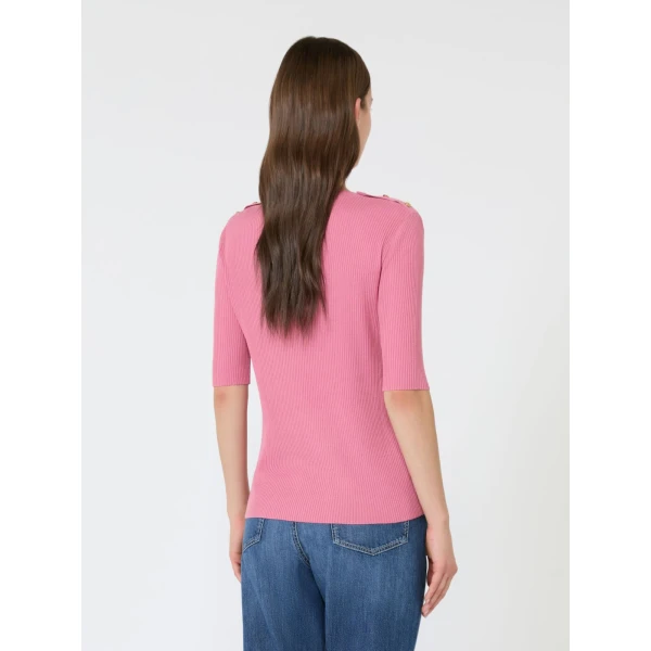 Max Mara Riviera Ribbed Wool Jumper in Pink | Sweaters | Luxury Shoes 