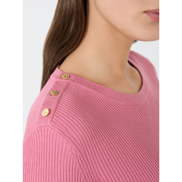 Max Mara Riviera Ribbed Wool Jumper in Pink | Sweaters | Luxury Shoes 