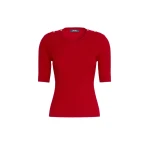 Max Mara Riviera Ribbed Wool Jumper in Red | Sweaters | Luxury Shoes 