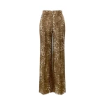 Max Mara Romana Printed Silk Twill Trousers in Brown | Tailored pants | Luxury Shoes 