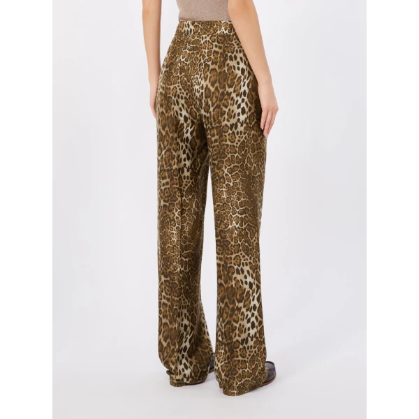Max Mara Romana Printed Silk Twill Trousers in Brown | Tailored pants | Luxury Shoes 