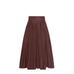 Max Mara Romina Taffeta Pleated Skirt in Bordeaux | Pleated Skirts | Luxury Shoes 