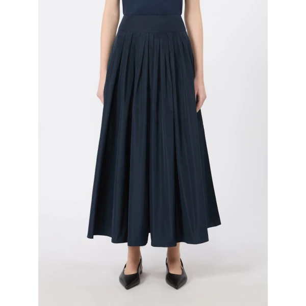 Max Mara Romina Taffeta Pleated Skirt in Ultramarine | Pleated Skirts | Luxury Shoes 