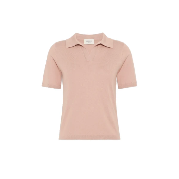 Max Mara Roncolo Silk and Cotton Polo Jumper in Pink | Sweaters | Luxury Shoes 