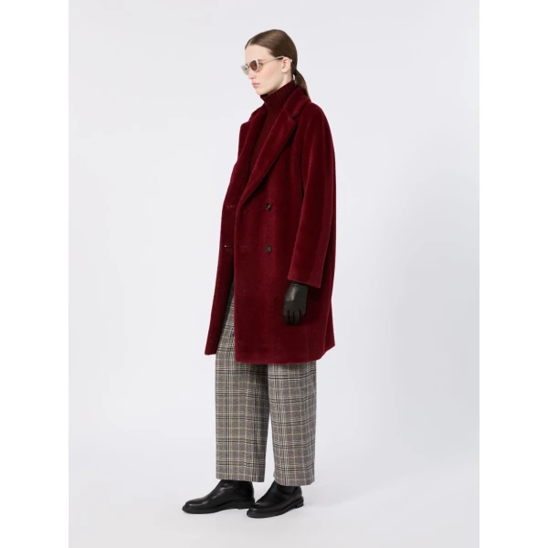 Max Mara Roseto Alpaca and Wool Midi Coat in Bordeaux | Wool Coat | Luxury Shoes 