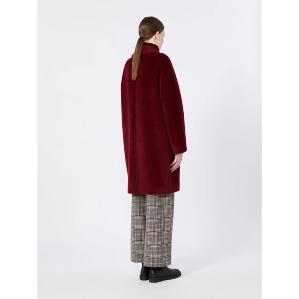 Max Mara Roseto Alpaca and Wool Midi Coat in Bordeaux | Wool Coat | Luxury Shoes 