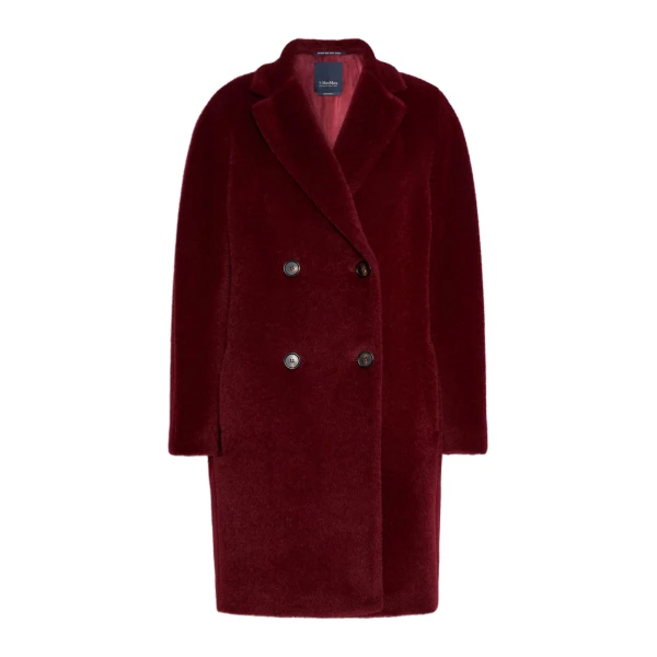Max Mara Roseto Alpaca and Wool Midi Coat in Bordeaux | Wool Coat | Luxury Shoes 
