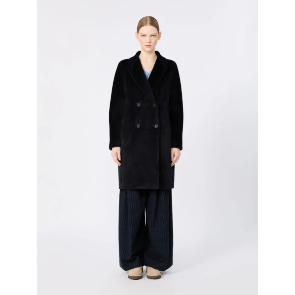 Max Mara Roseto Alpaca and Wool Midi Coat in Midnight Blue | Wool Coat | Luxury Shoes 