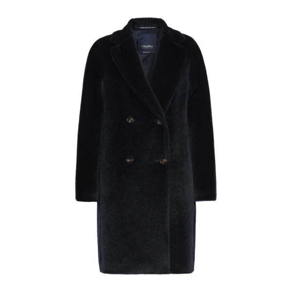 Max Mara Roseto Alpaca and Wool Midi Coat in Midnight Blue | Wool Coat | Luxury Shoes 