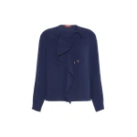 Max Mara Rotondo Cady Blouse in Navy | Blouse | Luxury Shoes 