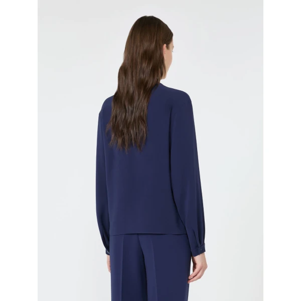 Max Mara Rotondo Cady Blouse in Navy | Blouse | Luxury Shoes 