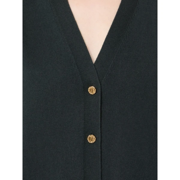 Max Mara Saggio Cotton, Silk and Cashmere Gilet in Dark Green | Sweaters | Luxury Shoes 
