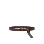 Max Mara Saio Long Leather Belt in Dark Brown | Belts | Luxury Shoes 