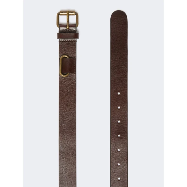 Max Mara Saio Long Leather Belt in Dark Brown | Belts | Luxury Shoes 