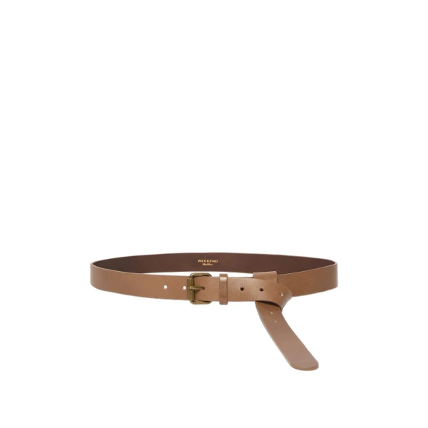 Max Mara Saio Long Leather Belt in Tobacco | Belts | Luxury Shoes 