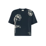 Max Mara Sala Boxy Cotton T-Shirt in Navy | T-shirts | Luxury Shoes 