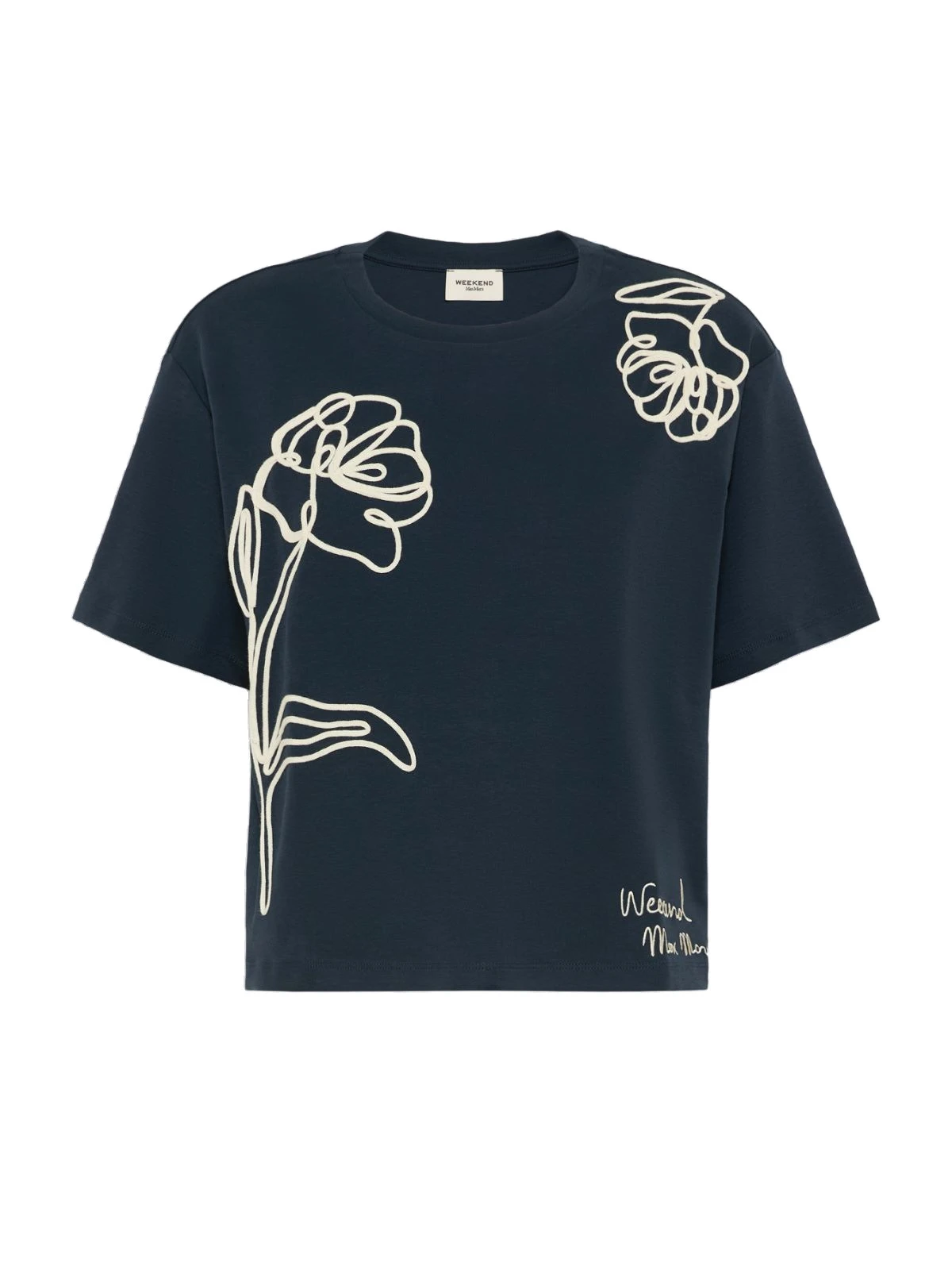 Max Mara Sala Boxy Cotton T-Shirt in Navy Max Mara Sala Boxy Cotton T-Shirt in Navy | T-shirts | Luxury Shoes