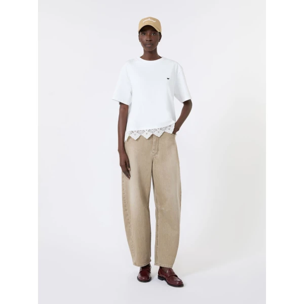 Max Mara Sala Boxy Cotton T-Shirt in White Style 2 | T-shirts | Luxury Shoes 