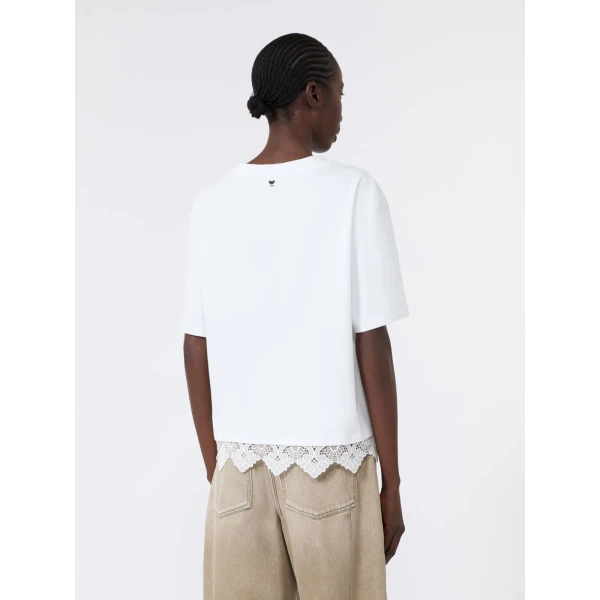 Max Mara Sala Boxy Cotton T-Shirt in White Style 2 | T-shirts | Luxury Shoes 