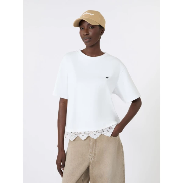 Max Mara Sala Boxy Cotton T-Shirt in White Style 2 | T-shirts | Luxury Shoes 