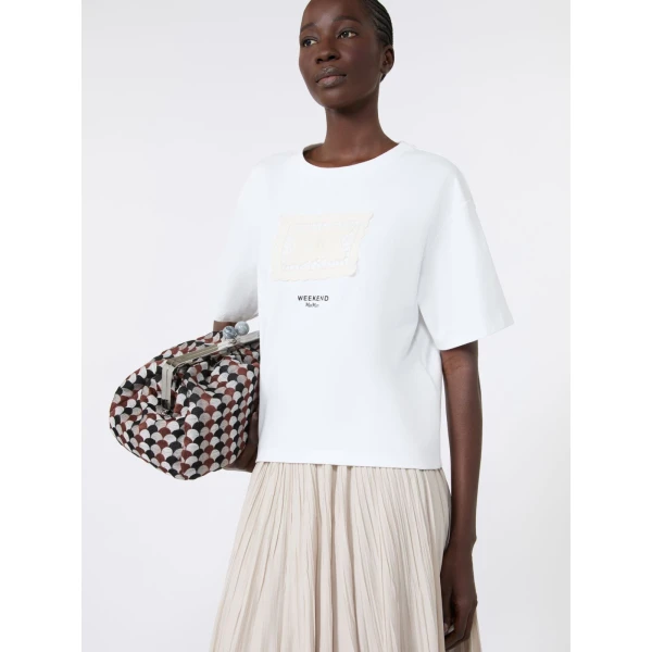 Max Mara Sala Boxy Cotton T-Shirt in White Style 3 | T-shirts | Luxury Shoes 