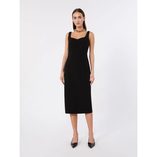 Max Mara Sala Cady Princess Midi Dress in Black | Midi Dresses | Luxury Shoes 