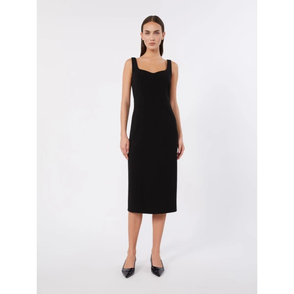 Max Mara Sala Cady Princess Midi Dress in Black | Midi Dresses | Luxury Shoes 