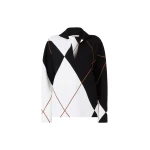 Max Mara Sala Relaxed-Cut Argyle Wool Sweater in White Black | Sweaters | Luxury Shoes 