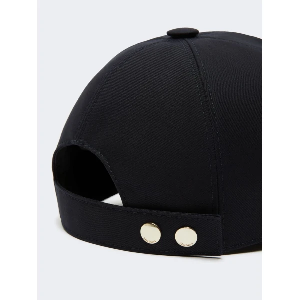 Max Mara Salmone Water-Repellent Gabardine Baseball Cap in Midnight Blue | Hats | Luxury Shoes 