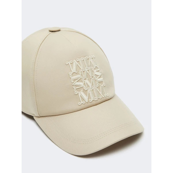 Max Mara Salmone Water-Repellent Gabardine Baseball Cap in Stone Grey | Hats | Luxury Shoes 