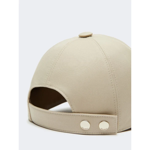Max Mara Salmone Water-Repellent Gabardine Baseball Cap in Stone Grey | Hats | Luxury Shoes 