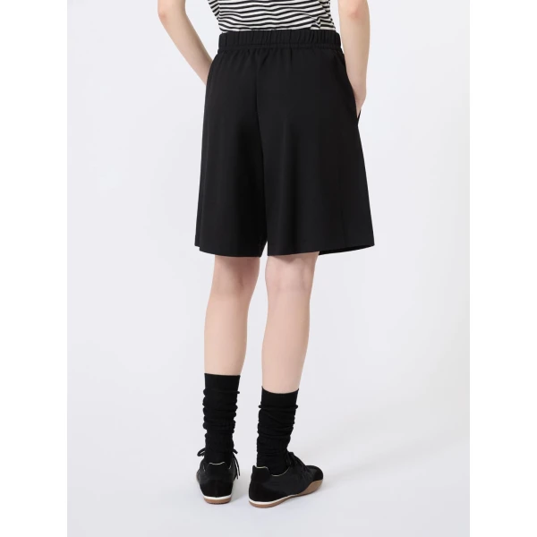 Max Mara Salpa Milano Knit Jersey Bermuda Shorts in Black | Shorts | Luxury Shoes 