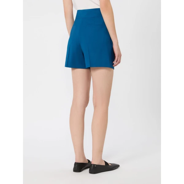 Max Mara Salute Lightweight Woollen Cloth Shorts in Navy | Shorts | Luxury Shoes 