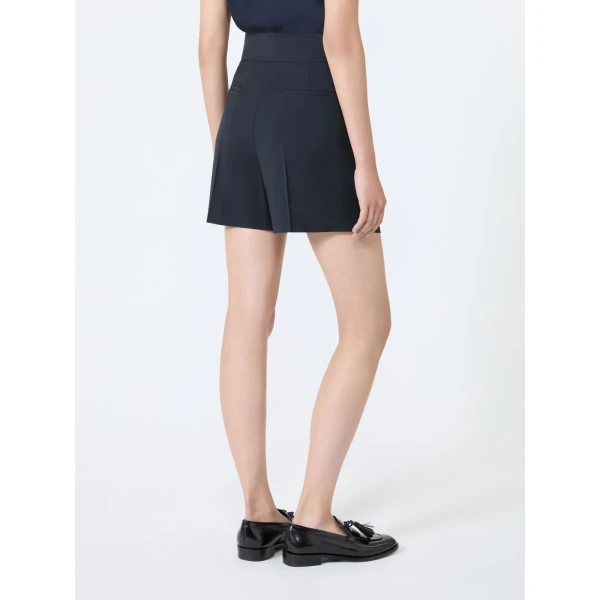 Max Mara Salute Lightweight Woollen Cloth Shorts in Ultramarine | Shorts | Luxury Shoes 