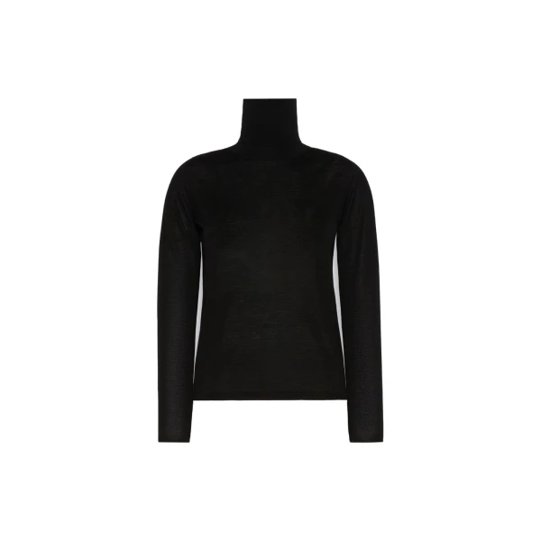 Max Mara Saluto Wool Polo-Neck Sweater in Black | Turtlenecks | Luxury Shoes 