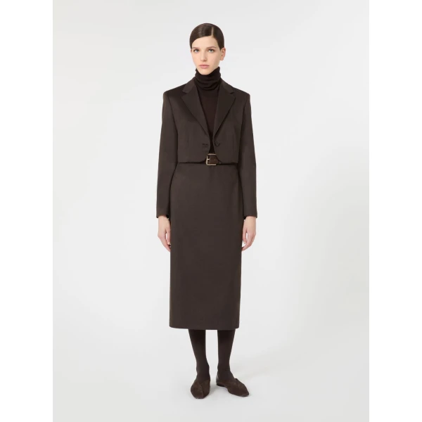 Max Mara Saluto Wool Polo-Neck Sweater in Dark Brown | Turtlenecks | Luxury Shoes 