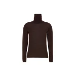 Max Mara Saluto Wool Polo-Neck Sweater in Dark Brown | Turtlenecks | Luxury Shoes 